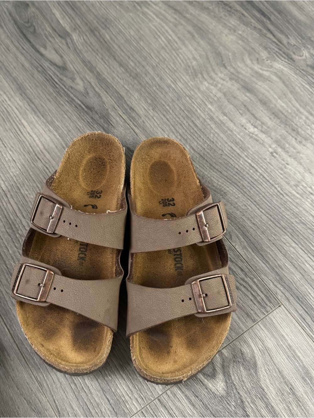 Birkenstock Kids Brown Two-Strap Sandals